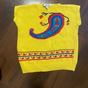 Vintage chaus Sweater women’s sleeveless yellow small